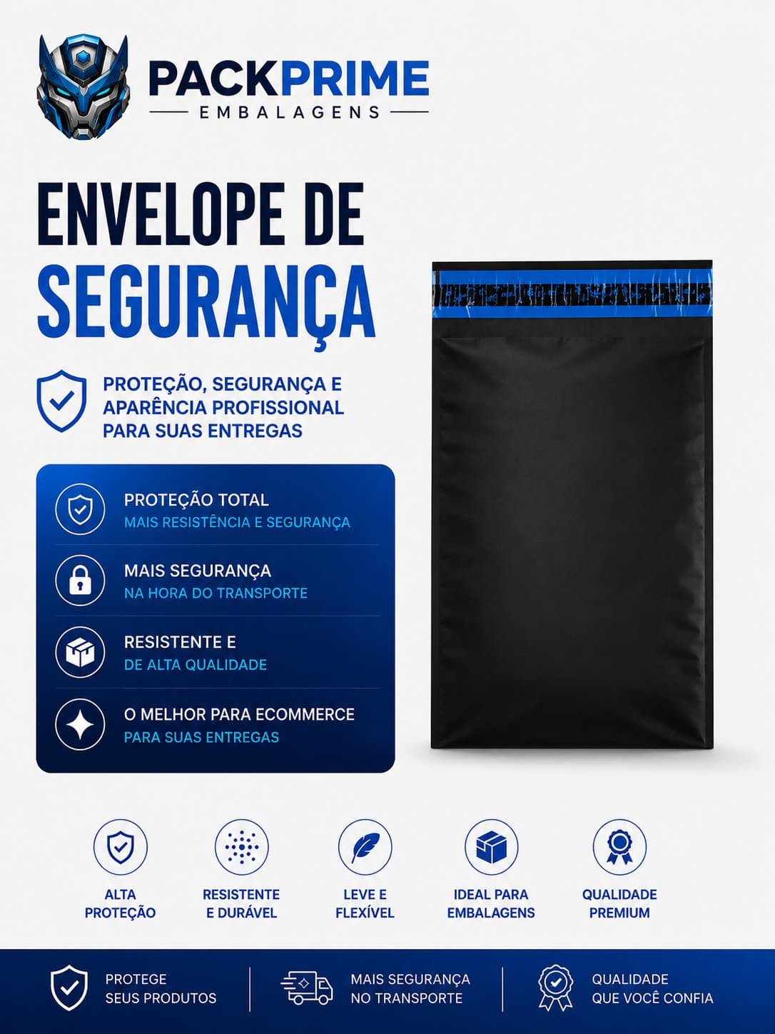 Envelope de Segurança 15x20 Preto/Cinza