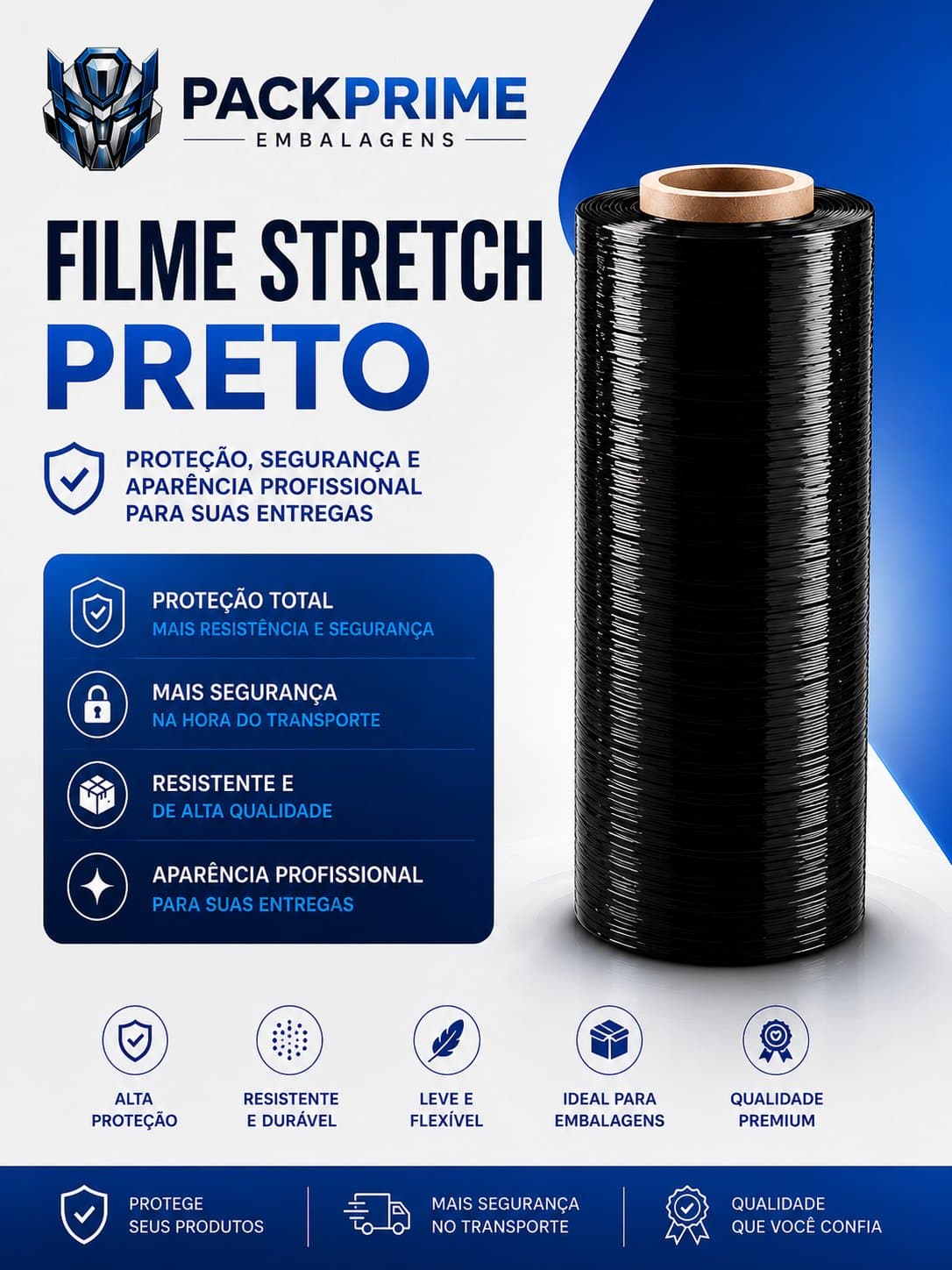 Filme Stratch Preto 4kg - 50cm